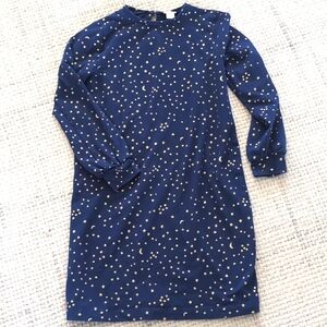 J. Crew Crewcuts Navy Moon & Stars ⭐️ 🌙 Long Sleeve Dress - Girls L (10-11)